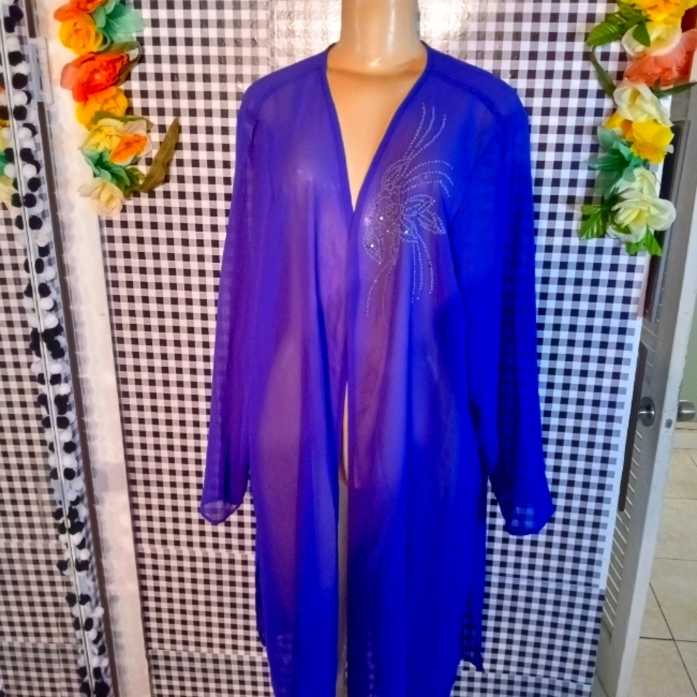 Royal purple see thru cover up